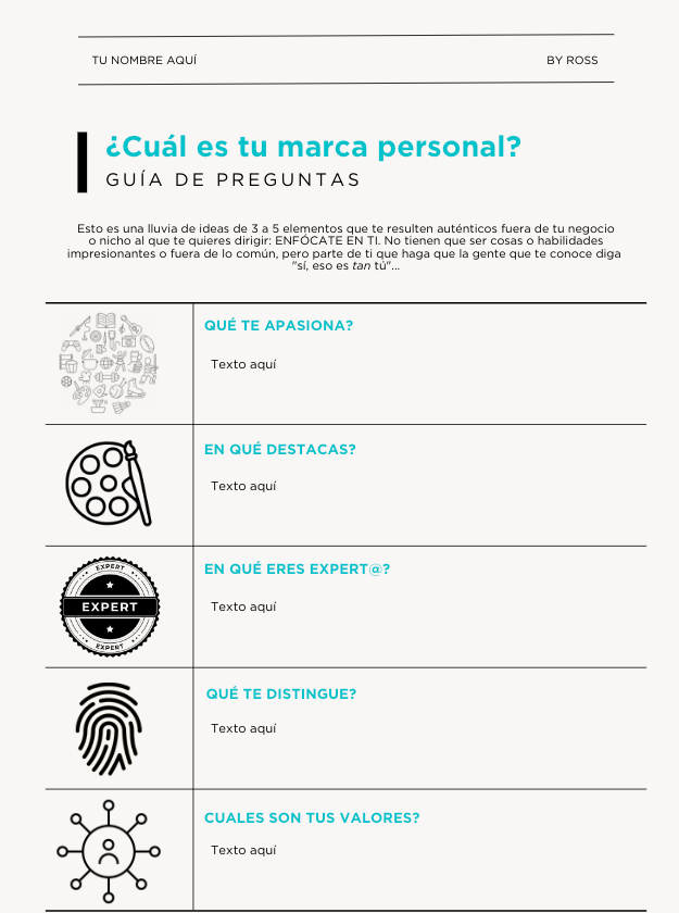 Guía de Preguntas Branding Personal – rossdiaz.com